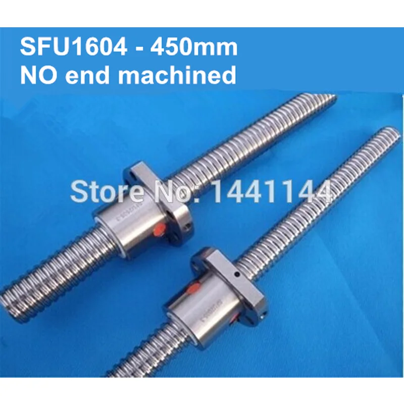 Free Shipping 1pc SFU1604 Ball Screw 450mm Ballscrews +1pc 1604 ball nut without end machined CNC parts