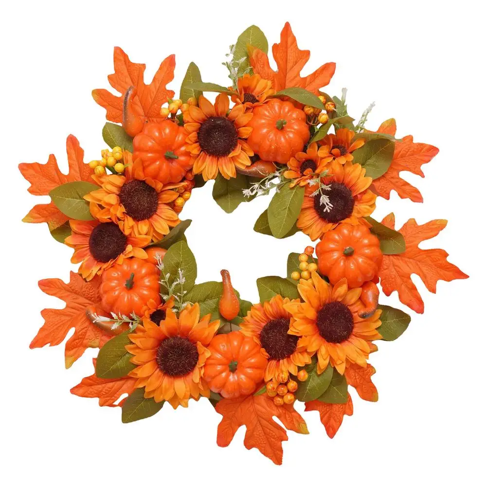 Artificial Maple Leaf Wreath Front Door Fall Wreath 2021 New Autumn Pumpkin Wreath For Halloween Thanksgiving Holiday Decoration
Artificial Maple Leaf Wreath Front Door Fall Wreath 2021 New Autumn Pumpkin Wreath For Halloween Thanksgiving Holiday Decoration