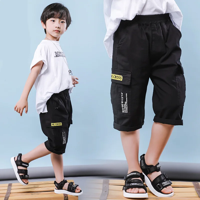 Короткие летние штаны-карго для мальчиков школьная одежда 6 8 10 12 лет | Мать и