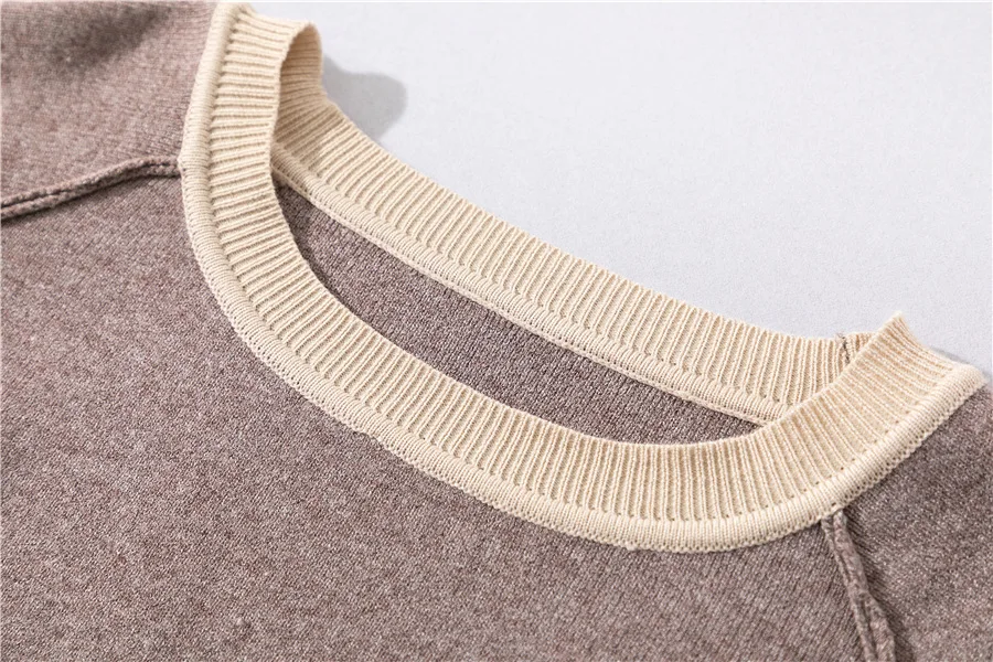 Patchwork Hit Color Sweater Suit and Sets Casual ONeck Sweaters Tops+Pockets Long Pants Solid Two Pieces Sets 2019 Autumn Winter 
Patchwork Hit Color Sweater Suit and Sets Casual ONeck Sweaters Tops+Pockets Long Pants Solid Two Pieces Sets 2019 Autumn Winter