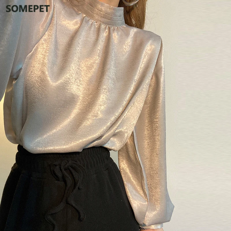 Satin Blouse Long Lantern Sleeve Office Chic Ladies Shirt White Korean Fashion Clothing Black Spring Blouses Women Top Chemise
Satin Blouse Long Lantern Sleeve Office Chic Ladies Shirt White Korean Fashion Clothing Black Spring Blouses Women Top Chemise