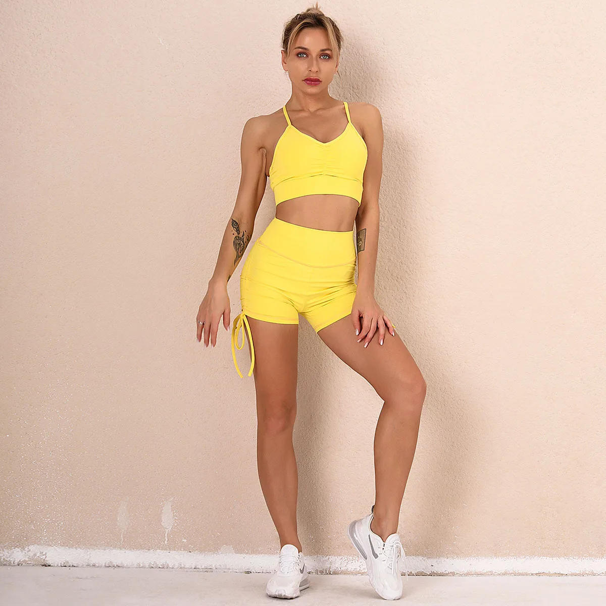 New Sexy Ribbon Yoga Bra Set Female Sports Running Fitness Pants Yoga Clothes Women High Waist Sports Shorts Push Up Fitness Gym
New Sexy Ribbon Yoga Bra Set Female Sports Running Fitness Pants Yoga Clothes Women High Waist Sports Shorts Push Up Fitness Gym