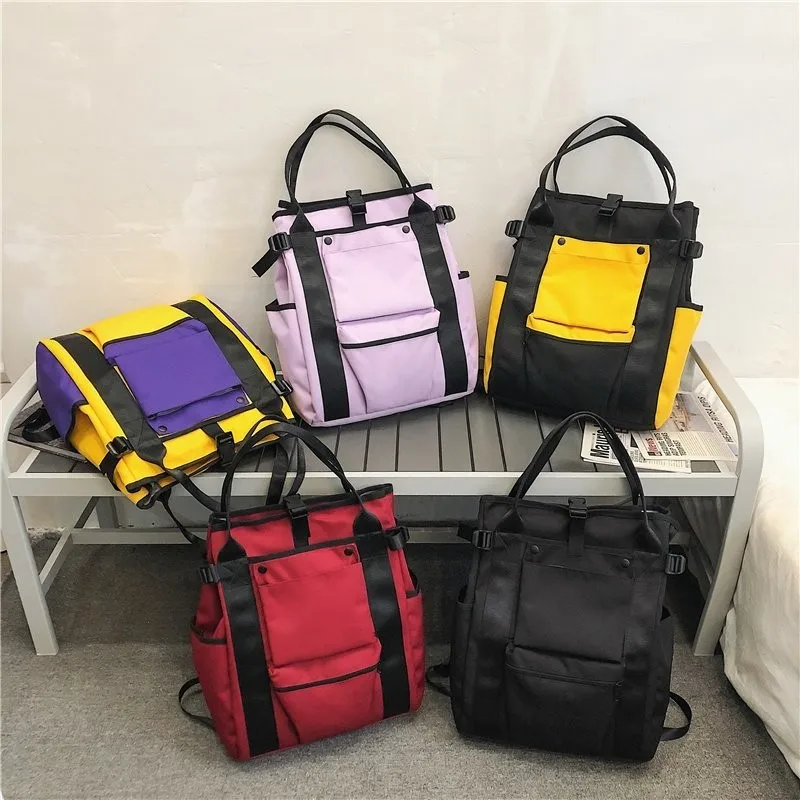 

Большой рюкзак для ноутбука контрастных цветов, модный дорожный школьный ранец, портативные школьные ранцы для подростков, женский рюкзак