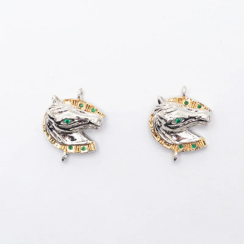 16.7×21.2mm Fashion Personality Micro-inlaid Green Crystal Mighty Horse Head Alloy Connector DIY Bracelet Necklace
16.7×21.2mm Fashion Personality Micro-inlaid Green Crystal Mighty Horse Head Alloy Connector DIY Bracelet Necklace