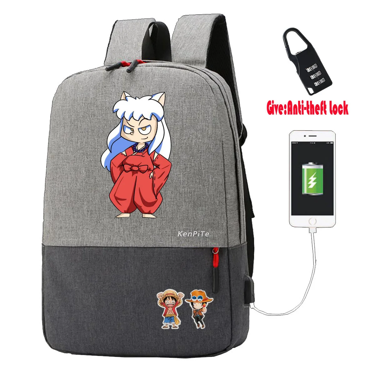 anime Inuyasha Backpack Anti-theft USB Charging women men Laptop backpack teenagers Travel backpack student book Bags
anime Inuyasha Backpack Anti-theft USB Charging women men Laptop backpack teenagers Travel backpack student book Bags