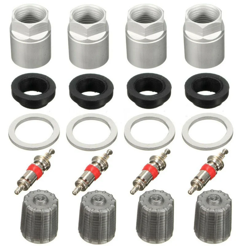 4 Set Auto Car Tire Pressure Monitor Valve Stem Caps Sensor Indicator TPMS Service Kit with Nut Valve Cap Gasket Tool for Toyota 
4 Set Auto Car Tire Pressure Monitor Valve Stem Caps Sensor Indicator TPMS Service Kit with Nut Valve Cap Gasket Tool for Toyota