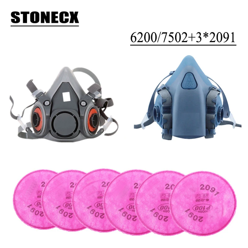 STONECX 6200 распылительная краска Пылезащитная маска респиратор лицевая часть с 6 шт.