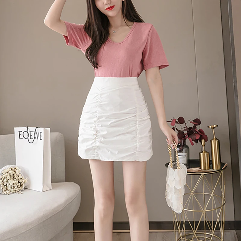 2021 Summer New Pleated Skirt Femme All-Match High Waist Solid Vintage A-Line Skirt Korean Office Lady Mini Skirts For Women
2021 Summer New Pleated Skirt Femme All-Match High Waist Solid Vintage A-Line Skirt Korean Office Lady Mini Skirts For Women