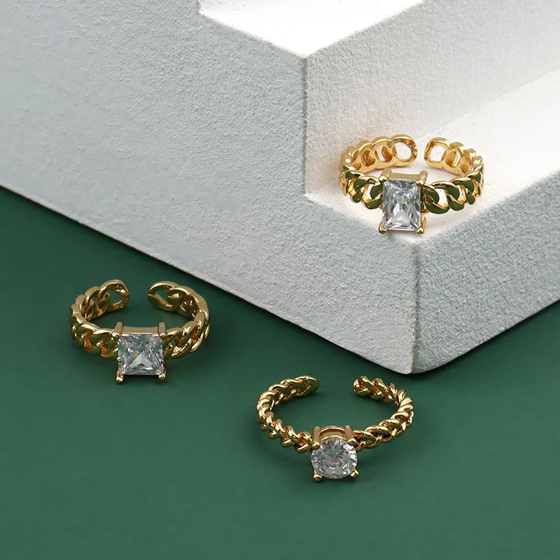 Ins Fashion Zircon Gold Chain Ring Various Shapes Chain Rings For Women Men Charm Temperament Ring Female Jewelry Handmade Gift
Ins Fashion Zircon Gold Chain Ring Various Shapes Chain Rings For Women Men Charm Temperament Ring Female Jewelry Handmade Gift
