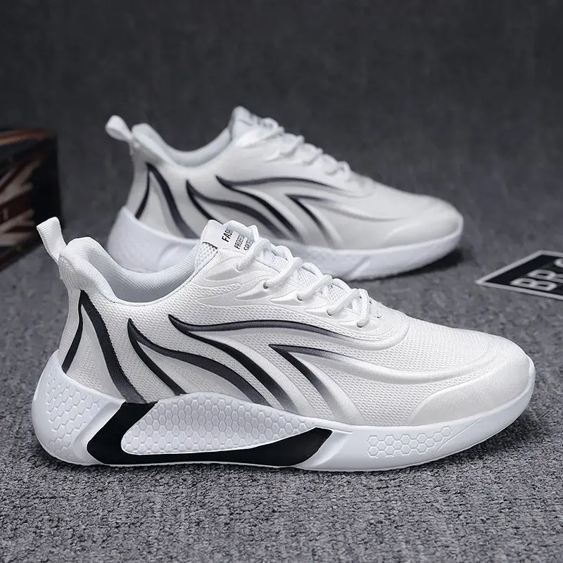 Summer Brand Trend Style Men's Casual Shoes New Fashion Breathable Mesh Light Personality Sneaker Flying Weaving Tenis Masculino