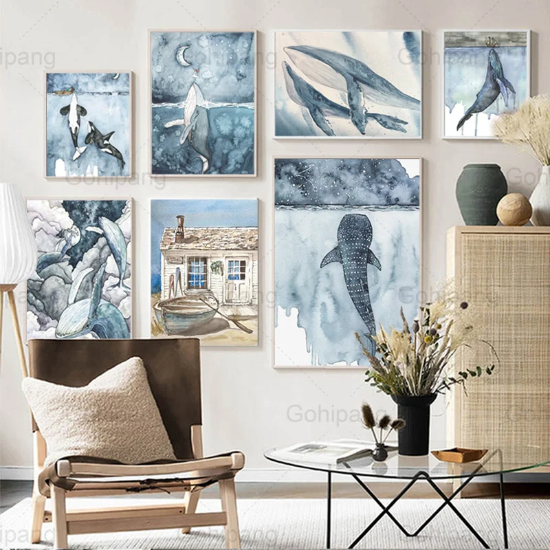Ocean Whales Canvas Painting Ocean Overlord Blue Whale and Fishing Boat Modern Wall for Living Home Decor Poster and Prints
Ocean Whales Canvas Painting Ocean Overlord Blue Whale and Fishing Boat Modern Wall for Living Home Decor Poster and Prints