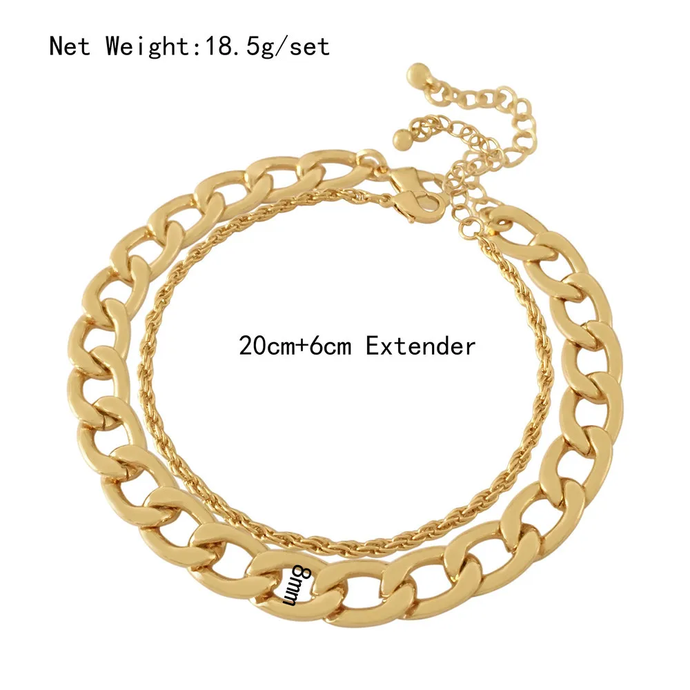 New Arrival High Quality Luxury Hand Chain Jewelry Gold Color Two Layer Chain Bracelets Bangles For Women/Man
New Arrival High Quality Luxury Hand Chain Jewelry Gold Color Two Layer Chain Bracelets Bangles For Women/Man