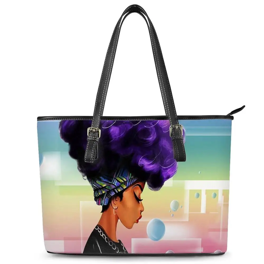 African Beauty Black Girl Handbag Afro Lady PU Leather Shoulder Bags Large Luxury Tote Bag Stylish Simple Shoulder Totes
African Beauty Black Girl Handbag Afro Lady PU Leather Shoulder Bags Large Luxury Tote Bag Stylish Simple Shoulder Totes