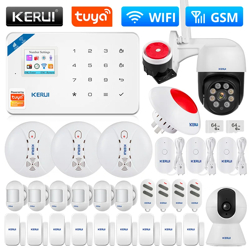 KERUI W181 сигнализация WIFI GSM Tuya умный дом поддержка безопасности Alexa датчик движения Детектор датчик двери проводная сирена
KERUI W181 сигнализация WIFI GSM Tuya умный дом поддержка безопасности Alexa датчик движения Детектор датчик двери проводная сирена