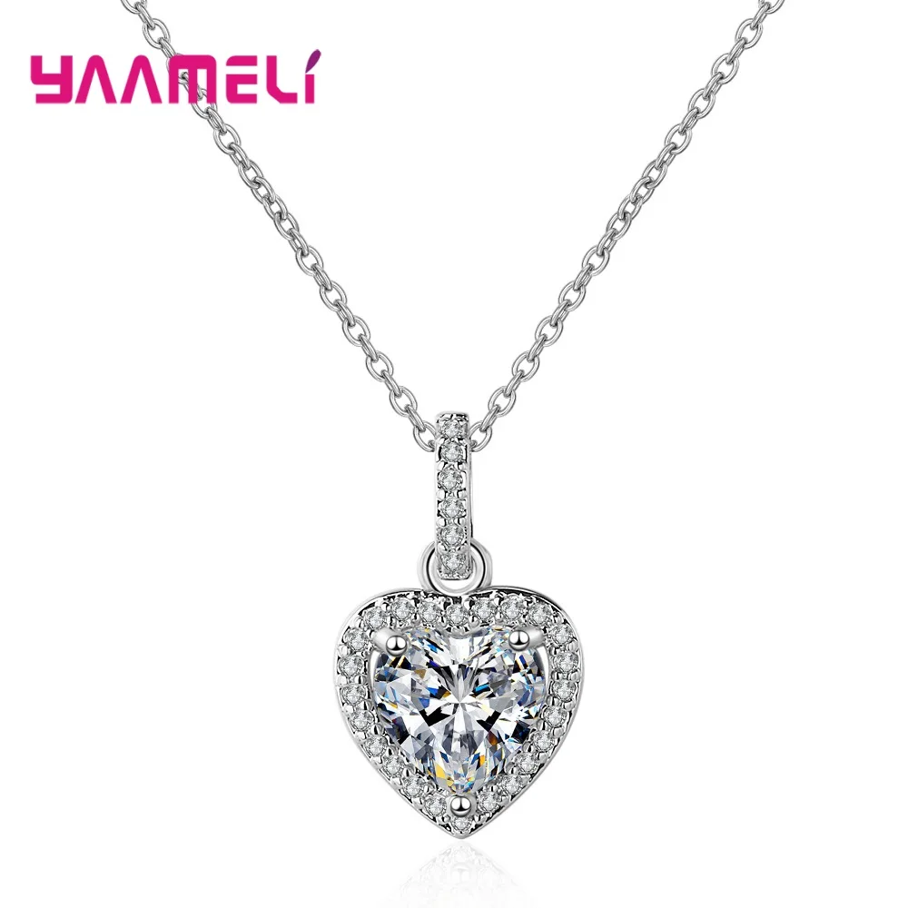 Bijoux Femme Choker Chain Transparent Shiny Heart Cz Rhinestone Crystal Pendant 925 Sterling Silver Necklace For Women Jewelry
Bijoux Femme Choker Chain Transparent Shiny Heart Cz Rhinestone Crystal Pendant 925 Sterling Silver Necklace For Women Jewelry