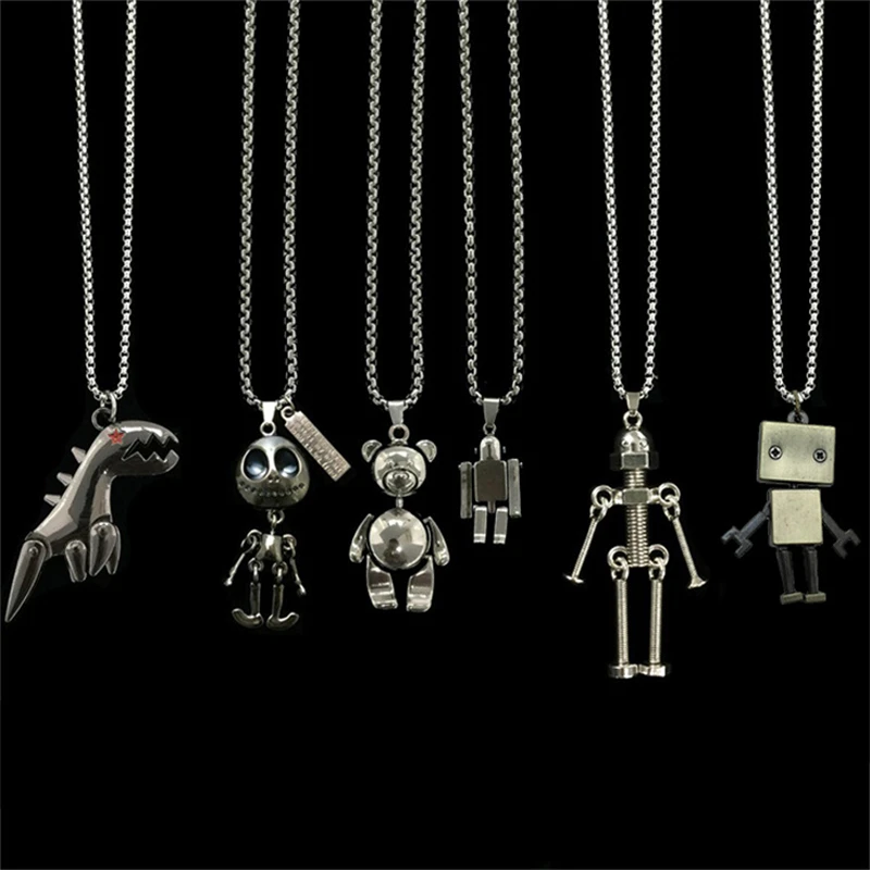 Punk Hip Hop Titanium Stainless Steel Necklace 70cm Long Chain Dinosaur Cartoon Cute Bear Robot Pendant Men Women Jewelry Gift
Punk Hip Hop Titanium Stainless Steel Necklace 70cm Long Chain Dinosaur Cartoon Cute Bear Robot Pendant Men Women Jewelry Gift