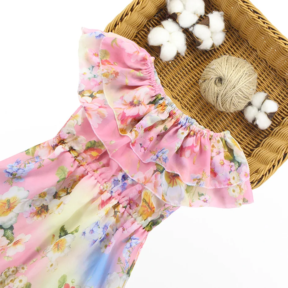 Летние платья для девочек в богемном стиле одежда детей с открытыми плечами