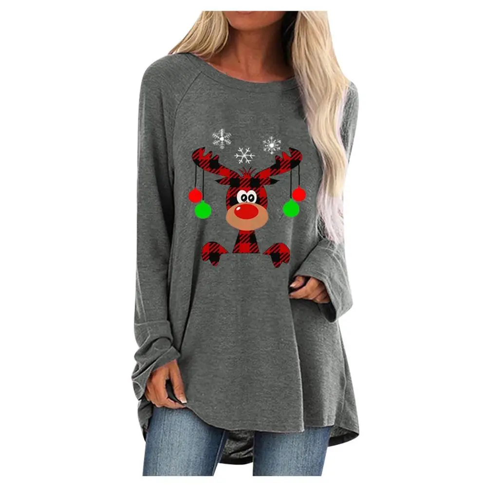 In The Fall Plus-Size Round Neck Christmas Print Long Sleeve T-Shirt Medium Length Warm Tops Hot Sale Style
In The Fall Plus-Size Round Neck Christmas Print Long Sleeve T-Shirt Medium Length Warm Tops Hot Sale Style
