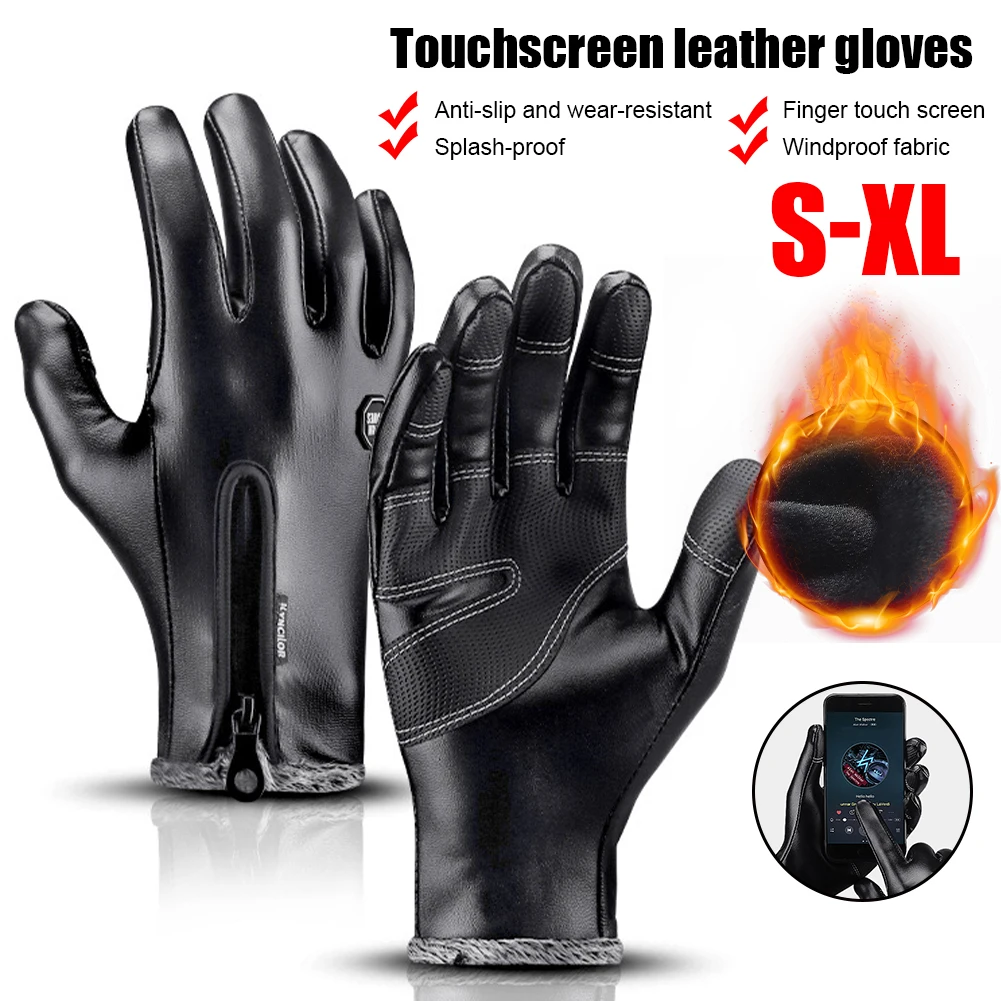 Winter Touch Screen Gloves Men Women Warm Thermal Fleece Leather Gloves with Zipper for Cycling Hiking Running Warm Gloves
Winter Touch Screen Gloves Men Women Warm Thermal Fleece Leather Gloves with Zipper for Cycling Hiking Running Warm Gloves