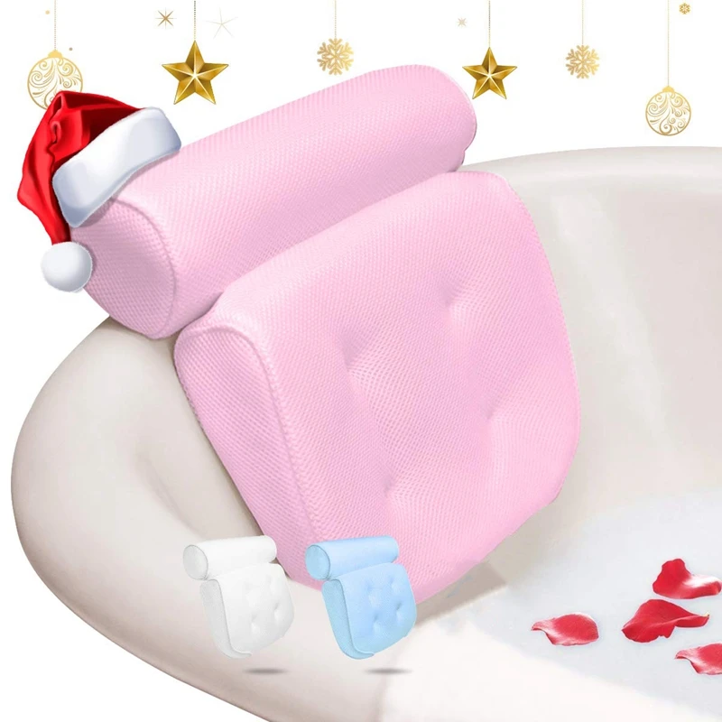 Bathtub Pillow, Large Spa 3D Air Mesh Bath Pillow, Luxury Comfortable Soft Bath Cushion Headrest, For Head Neck Shoulder Support 
Bathtub Pillow, Large Spa 3D Air Mesh Bath Pillow, Luxury Comfortable Soft Bath Cushion Headrest, For Head Neck Shoulder Support