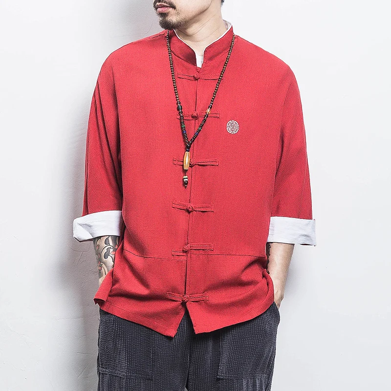 Chinese Style Shirt Ancient Style Wu Tang Clan Cotton Linen Buckle Short Sleeves Men Solid Color Tang Suit Summer Clothing
Chinese Style Shirt Ancient Style Wu Tang Clan Cotton Linen Buckle Short Sleeves Men Solid Color Tang Suit Summer Clothing