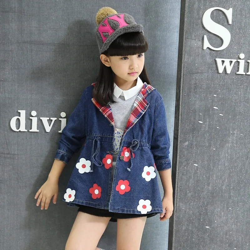 Spring Autumn Denim Coat for Girl Baby Trench Coat Kids Hooded Jacket Casual Children Outwear Child Fashion Clothes
Spring Autumn Denim Coat for Girl Baby Trench Coat Kids Hooded Jacket Casual Children Outwear Child Fashion Clothes