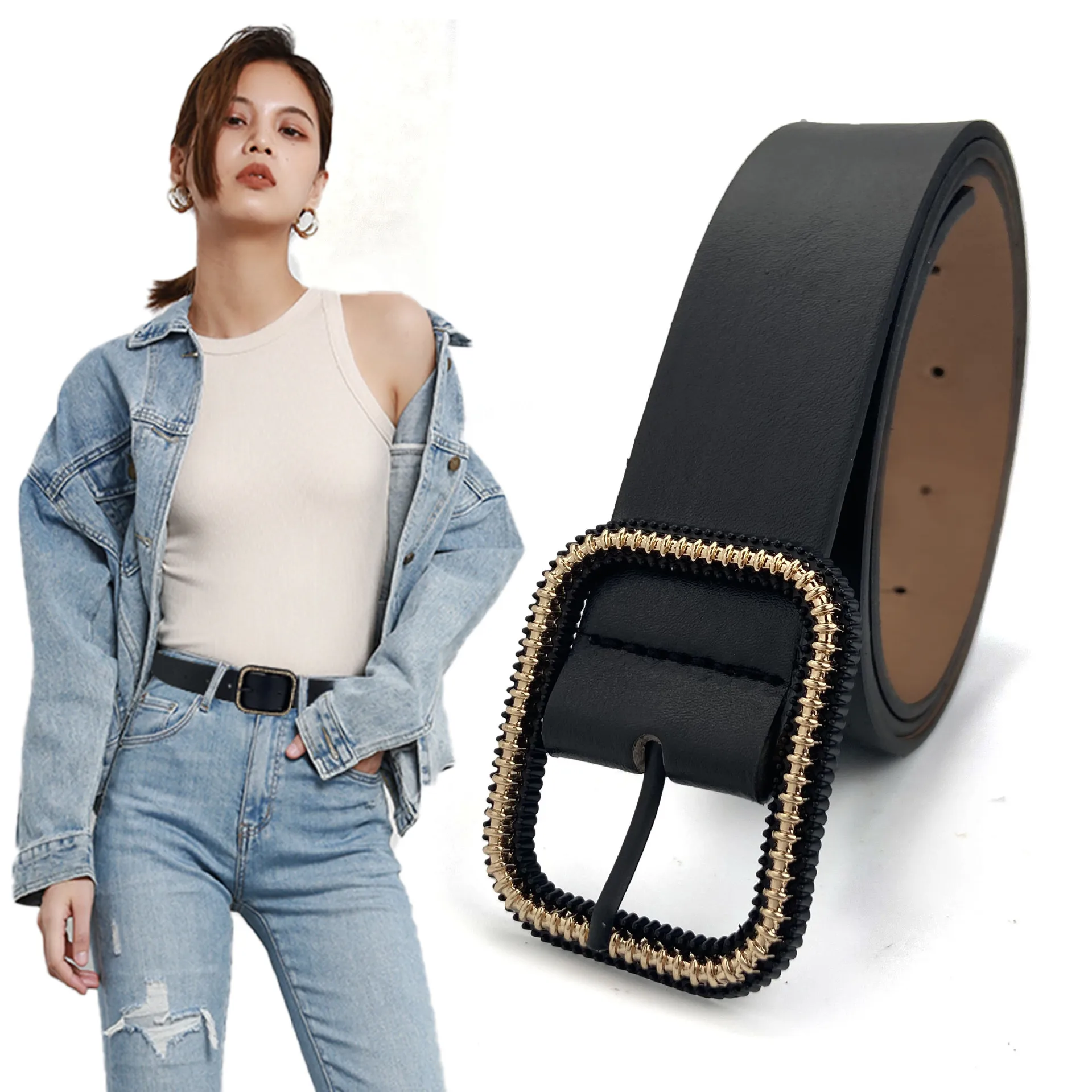 2021 Women's Thin Belt Buckle PU Han Edition Leisure Denim Suit Pants Dress Luxury Fashion Personality Quality Designer Brands
2021 Women's Thin Belt Buckle PU Han Edition Leisure Denim Suit Pants Dress Luxury Fashion Personality Quality Designer Brands