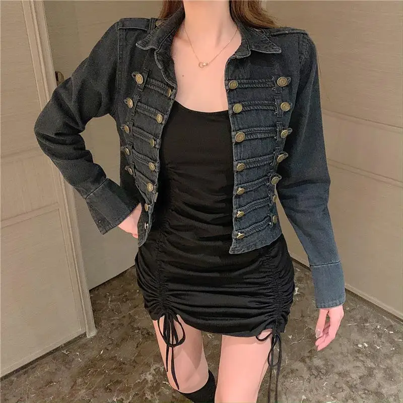 Women Denim Jacket Black Blue 2021 Spring Autumn New Handsome Multi-Breasted Loose
Women Denim Jacket Black Blue 2021 Spring Autumn New Handsome Multi-Breasted Loose