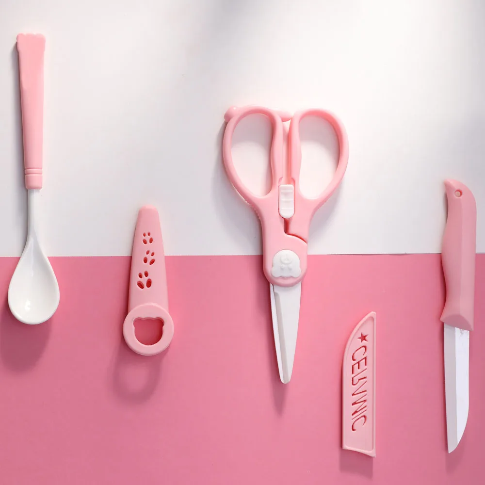 Керамические пищевые инструменты для здорового ребенка ножницы безопасный