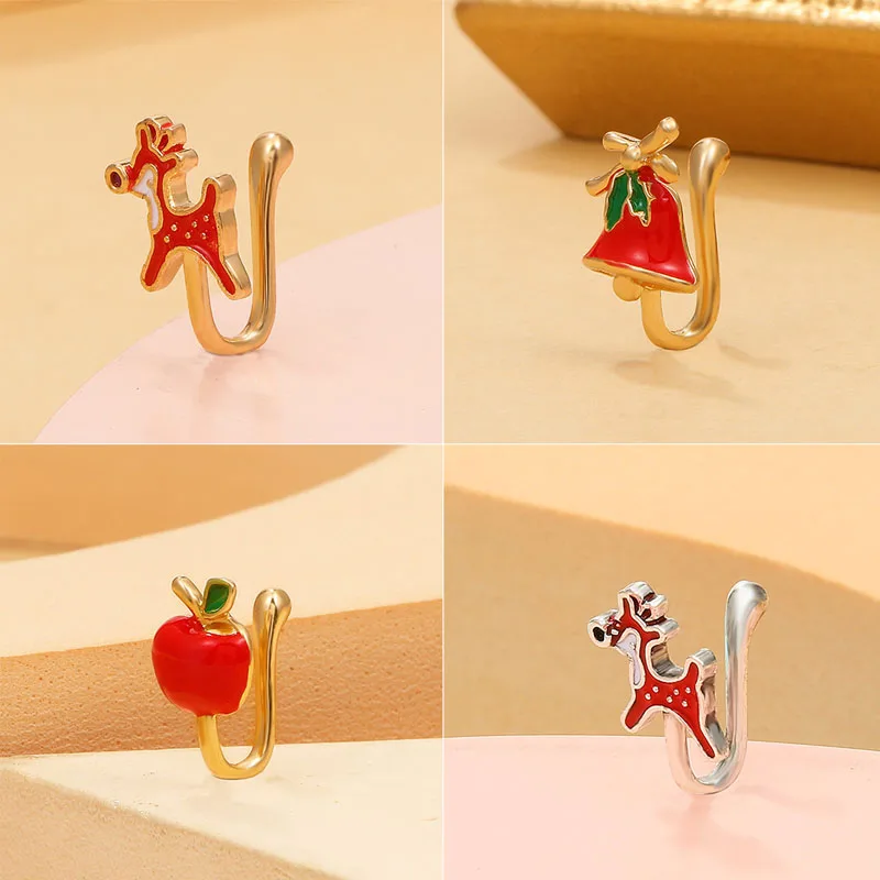 1Pc Copper Christmas Clip On Nose Ring Deer Bells Fake Nose Piercing Clip On Cross Nose Cuff Fake Jewelry Faux Piercing Gifts
1Pc Copper Christmas Clip On Nose Ring Deer Bells Fake Nose Piercing Clip On Cross Nose Cuff Fake Jewelry Faux Piercing Gifts