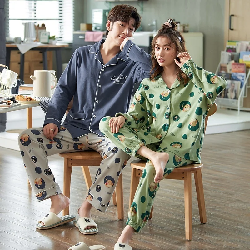 Couple Pajamas Set Autumn Winter Cotton New Pyjamas Plus Size Long Sleeve Sleepwear Men Cardigan Lounge Pijamas Cartoon Pijama
Couple Pajamas Set Autumn Winter Cotton New Pyjamas Plus Size Long Sleeve Sleepwear Men Cardigan Lounge Pijamas Cartoon Pijama