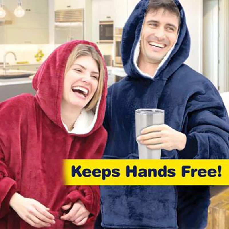 Blanket with Sleeves Women Oversized Winter Hoodie Fleece Warm Hoodies Sweatshirts Giant TV Blanket Women Hoody Robe Couple Men
Blanket with Sleeves Women Oversized Winter Hoodie Fleece Warm Hoodies Sweatshirts Giant TV Blanket Women Hoody Robe Couple Men