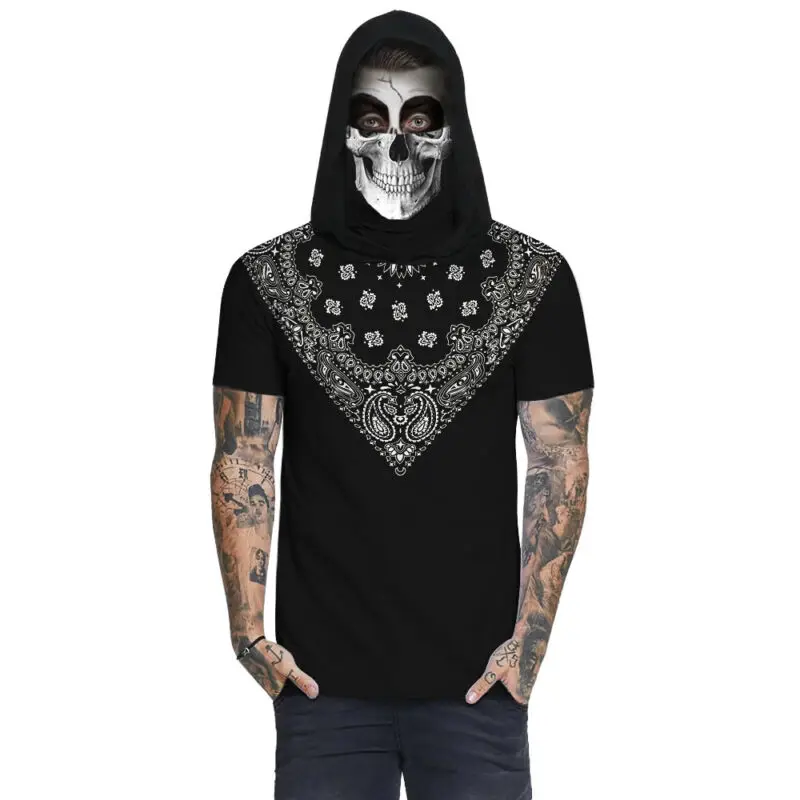 Men Summer Graphic Short Sleeve Ear Mask Tops Casual Hooded T-Shirt
Men Summer Graphic Short Sleeve Ear Mask Tops Casual Hooded T-Shirt