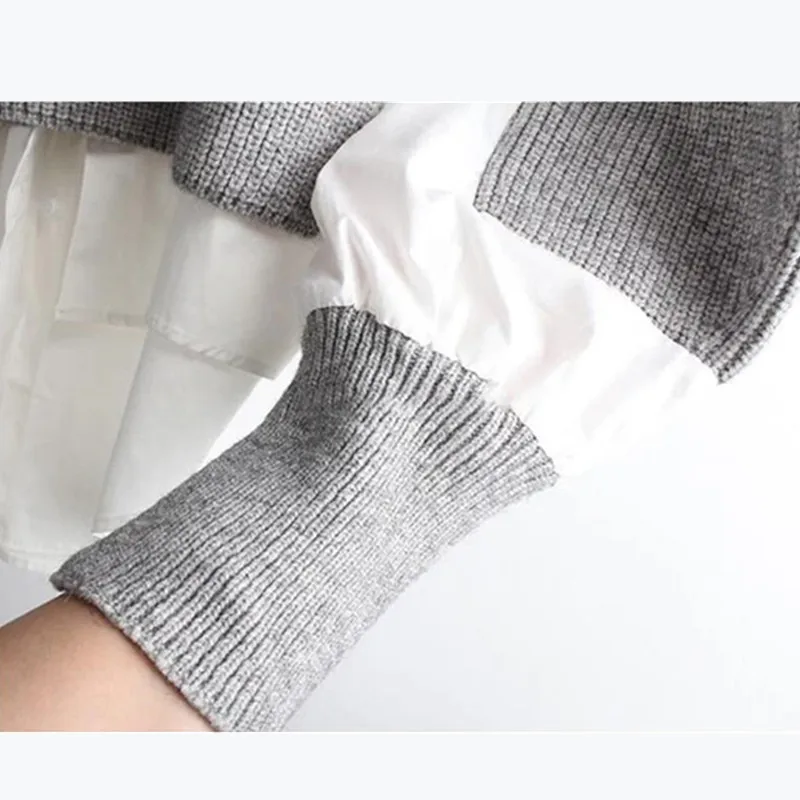 2021 New Women's Spring Knit Sweater Loose Large Size Lazy Sweater Female Casual O Neck Puff Sleeve Splicing Pullover Sweaters
2021 New Women's Spring Knit Sweater Loose Large Size Lazy Sweater Female Casual O Neck Puff Sleeve Splicing Pullover Sweaters