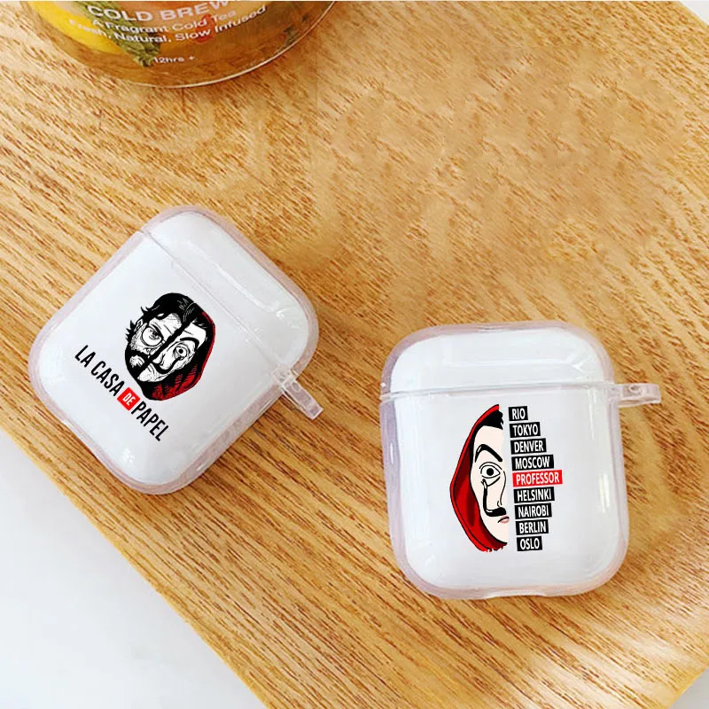 Фото Чехол для наушников Airpods 1 2 TV Series мягкий прозрачный чехол из ТПУ с бумажным домом