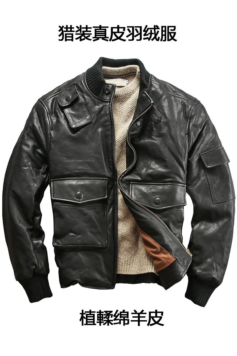 2020 men's winter down stand collar sheepskin genuine jacket men safary style hunter real leather coat male
2020 men's winter down stand collar sheepskin genuine jacket men safary style hunter real leather coat male