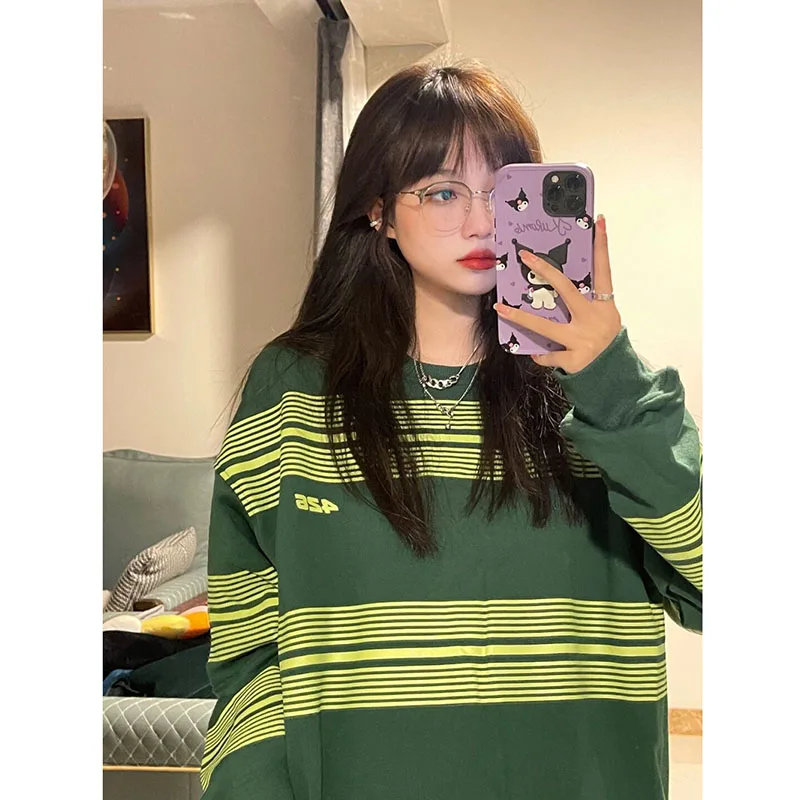 2021 Striped Hoodie Women's Spring and Autumn Tops Streetwear Casual Loose Fashion Oversized Sweatshirt Long Sleeve Pullover
2021 Striped Hoodie Women's Spring and Autumn Tops Streetwear Casual Loose Fashion Oversized Sweatshirt Long Sleeve Pullover