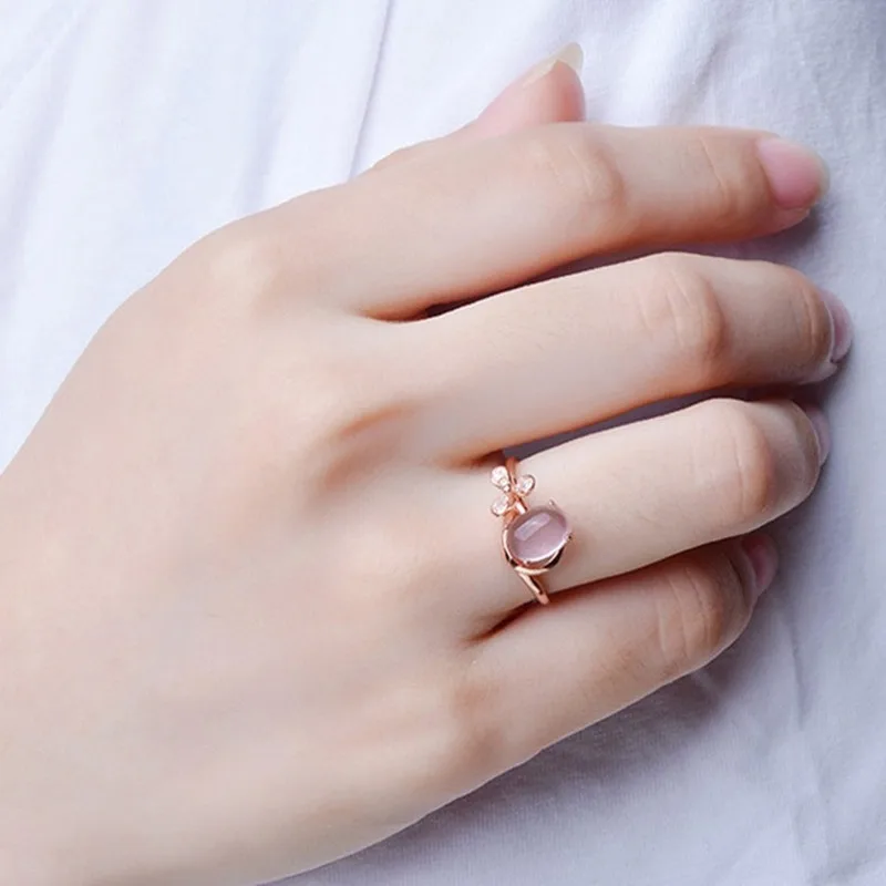 Natural Pink Crystal Rings For Women Rose Quartz Crystal Pink Opal Ring Rose Gold CZ Zircon Gemstone Finger Ring Fine Jewelry
Natural Pink Crystal Rings For Women Rose Quartz Crystal Pink Opal Ring Rose Gold CZ Zircon Gemstone Finger Ring Fine Jewelry