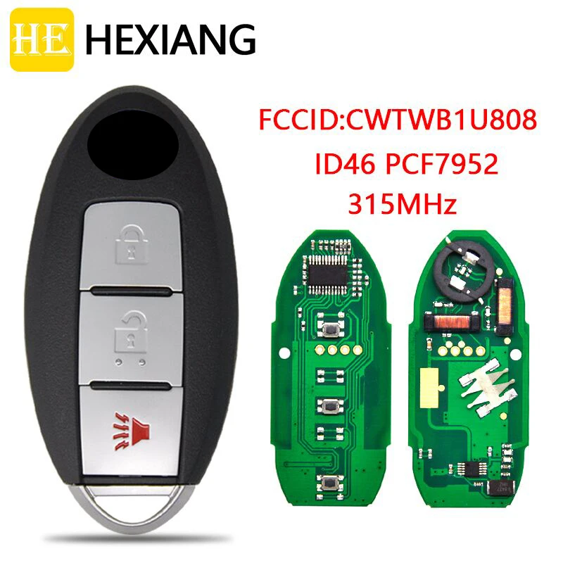 HEXIANG Car Remote Key For Nisan Cube Juke Quest With ID46 PCF7952 Chip 315MHz FCCID CWTWB1U808
HEXIANG Car Remote Key For Nisan Cube Juke Quest With ID46 PCF7952 Chip 315MHz FCCID CWTWB1U808