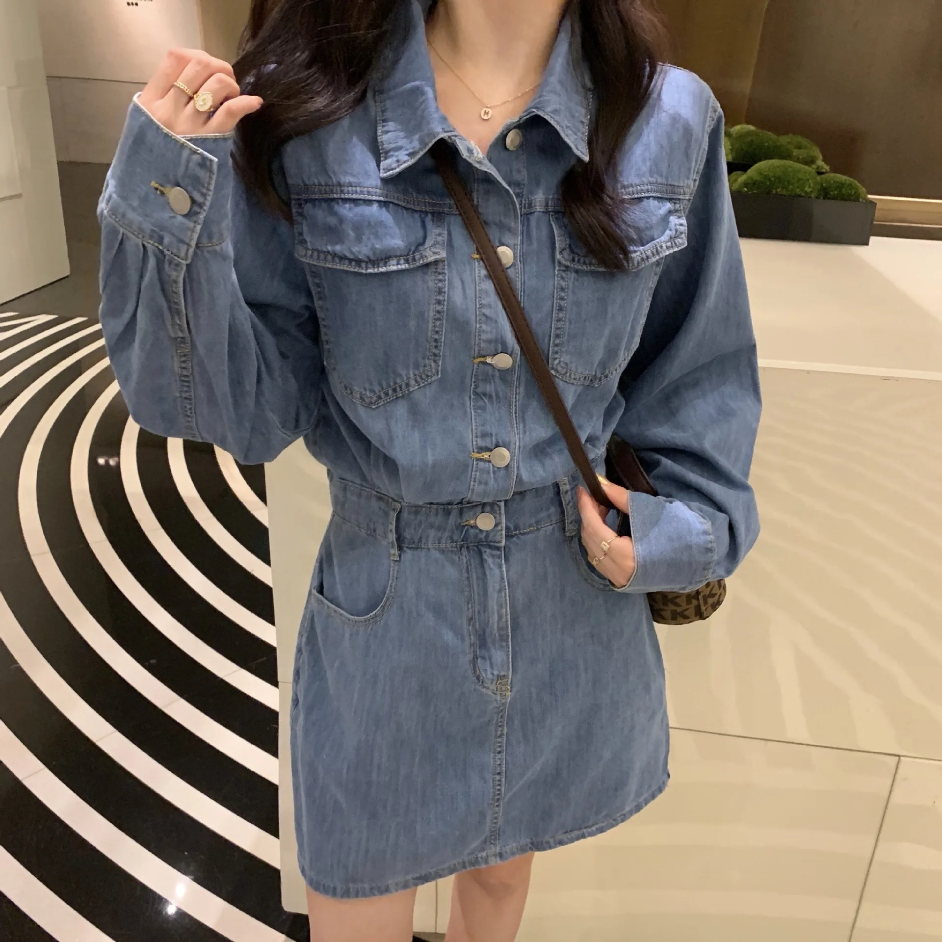 Nowsaa Autumn Vintage Denim Mini Dress Women Long Sleeve Turn Down Collar Korean Japan Pencil Dress Female Slim Jeans Dresses
Nowsaa Autumn Vintage Denim Mini Dress Women Long Sleeve Turn Down Collar Korean Japan Pencil Dress Female Slim Jeans Dresses