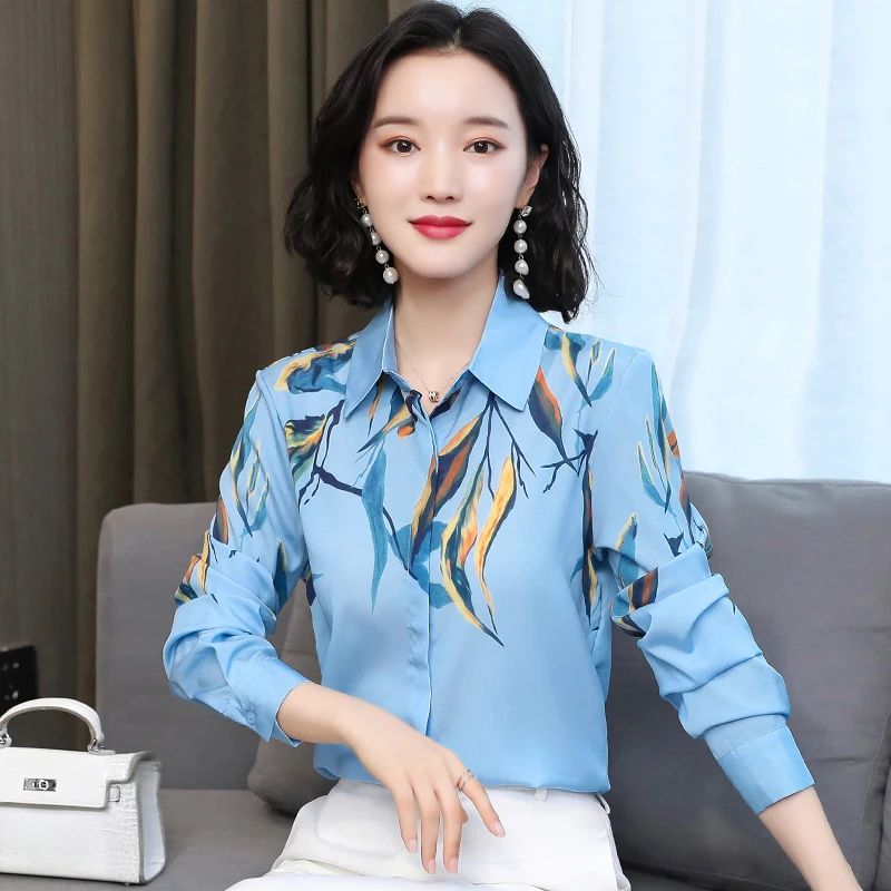 Silk Satin Loose Women's Shirts New Fashion Blouses Casual Long Sleeve Flower Print Polo Shirts Autumn Blusas Houthion
Silk Satin Loose Women's Shirts New Fashion Blouses Casual Long Sleeve Flower Print Polo Shirts Autumn Blusas Houthion