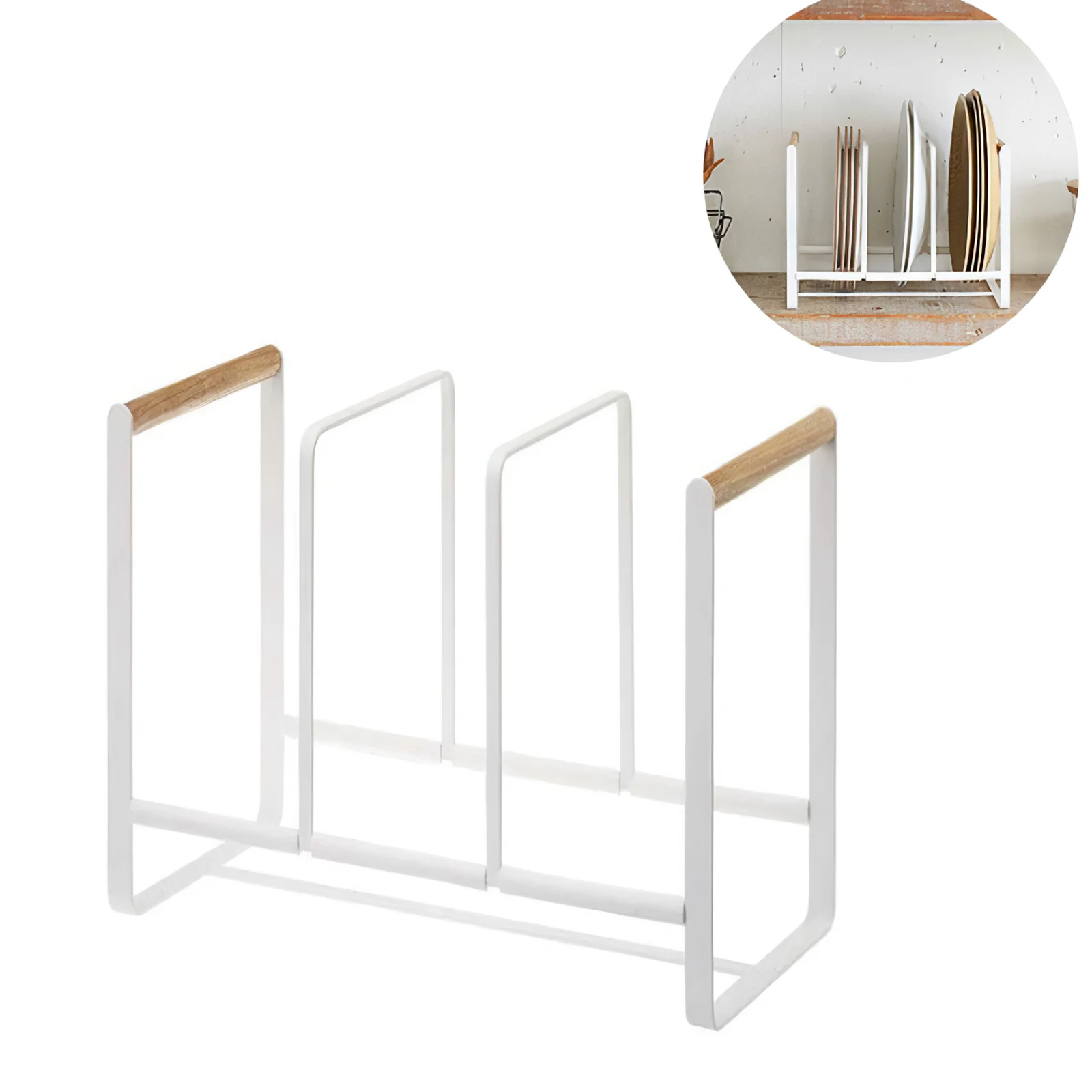 Kitchen Dish Rack Draining Organizer Dish Storage Drainer Drying Plate Shelf with Wooden Handle Knife Fork Pot Lid Container
Kitchen Dish Rack Draining Organizer Dish Storage Drainer Drying Plate Shelf with Wooden Handle Knife Fork Pot Lid Container