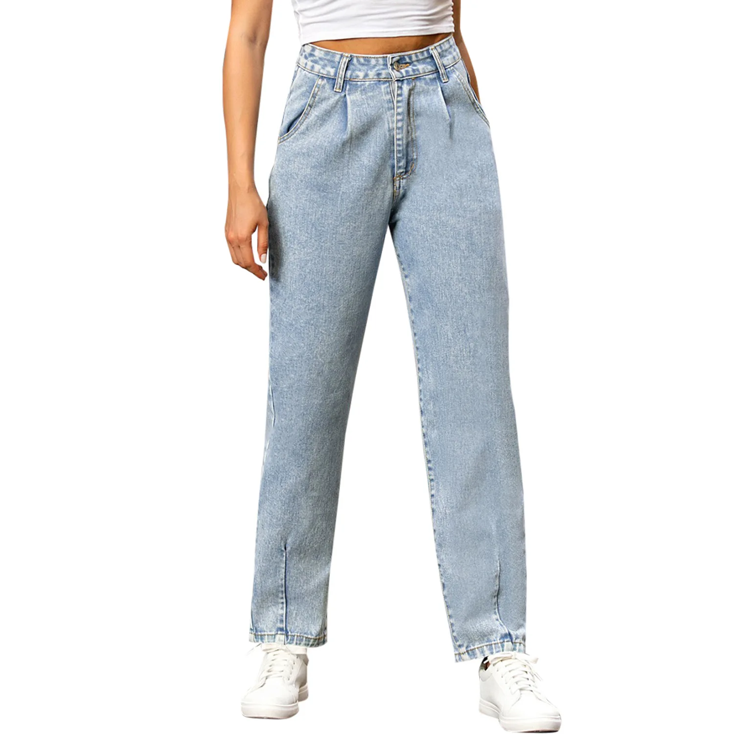 High Waist Straight Jeans for Women Distressed Loose Denim Trousers Retro Fashion Casual Wide-Leg Pants
High Waist Straight Jeans for Women Distressed Loose Denim Trousers Retro Fashion Casual Wide-Leg Pants