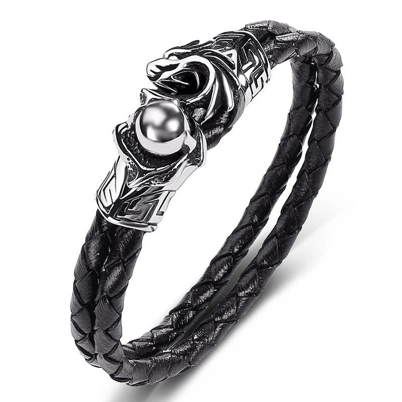 Double Braided Leather Handmade Bracelet Men Stainless Steel Dragon Claw Bangles Punk Jewelry Trendy Male Wristband Gifts P550
Double Braided Leather Handmade Bracelet Men Stainless Steel Dragon Claw Bangles Punk Jewelry Trendy Male Wristband Gifts P550