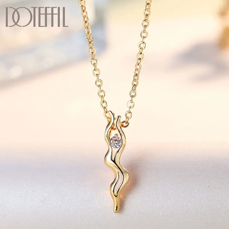 DOTEFFIL 925 Sterling Silver 18 Inch 18k Gold AAA Zircon Necklace For Women Fashion Engagement Wedding Party Charm Jewelry
DOTEFFIL 925 Sterling Silver 18 Inch 18k Gold AAA Zircon Necklace For Women Fashion Engagement Wedding Party Charm Jewelry