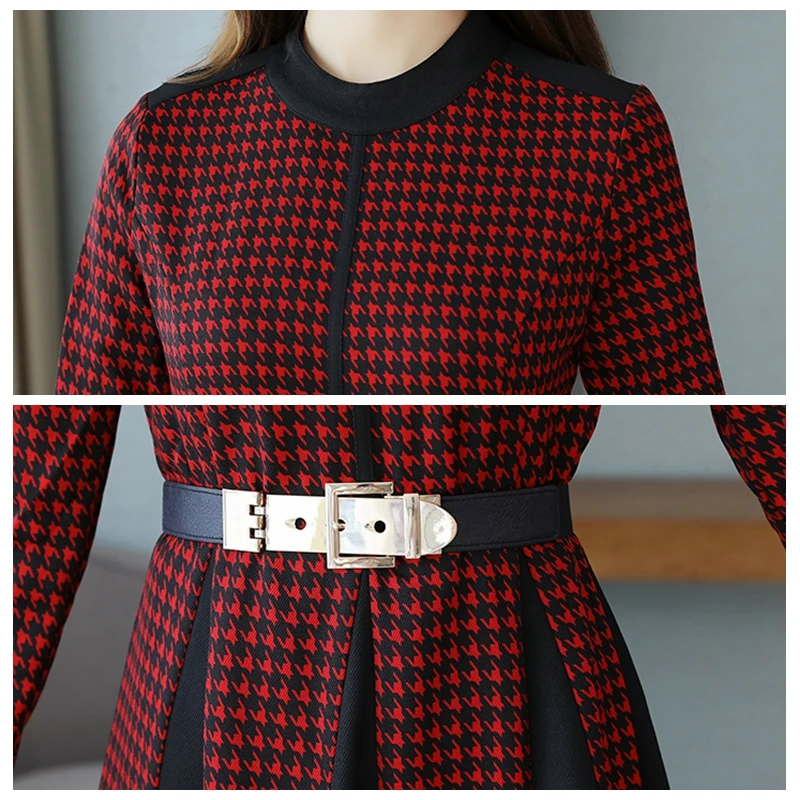 High-quality autumn winter women dress elegant long-sleeved patchwork plaid dress women fashion office ladie work midi dress
High-quality autumn winter women dress elegant long-sleeved patchwork plaid dress women fashion office ladie work midi dress