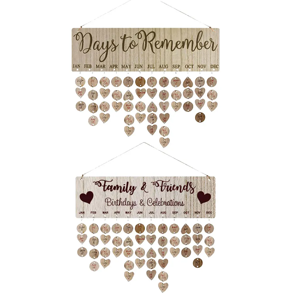 Family Friends Birthday Reminder Board Hanging Wooden Calendar Plaque Sign Board Wall Decoration Pendant Special Days Ornament
Family Friends Birthday Reminder Board Hanging Wooden Calendar Plaque Sign Board Wall Decoration Pendant Special Days Ornament