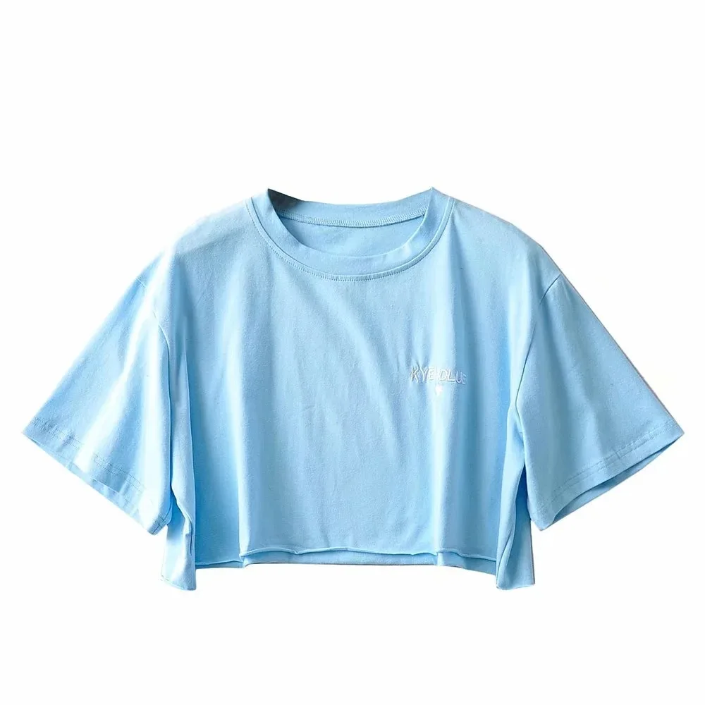 2021 Summer Loose Women T Shirt Short Sleeve Crop Tops Embroidery Tees Blouse Oversized Clothes Harajuku Poleras Mujer
2021 Summer Loose Women T Shirt Short Sleeve Crop Tops Embroidery Tees Blouse Oversized Clothes Harajuku Poleras Mujer