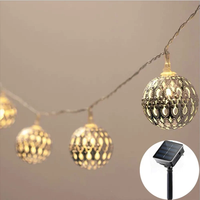 Fairy Lights Garden Decoration Hollow Out Metal Ball String Lights Solar Led Light Outdoor Street Garland Christmas Solar Lamp
Fairy Lights Garden Decoration Hollow Out Metal Ball String Lights Solar Led Light Outdoor Street Garland Christmas Solar Lamp