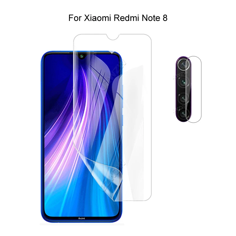 Для Xiaomi Redmi Note 8 Защита для камеры и защита экрана HD Гидрогелевая пленка мягкое 3D